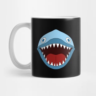 Cartoon Blue Shark Jaw with Sharp Teeth Mug